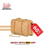 Chic Beige Cross-Body Casual Bag With Curb Chain