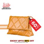 Camel Brown With Curb Chain Flap Bag