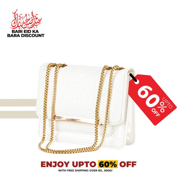 Peral White Box Chain Premium Cross-Body Bag