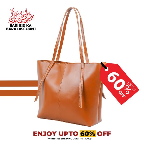 Stunning Brown Long Strip Tote Bag