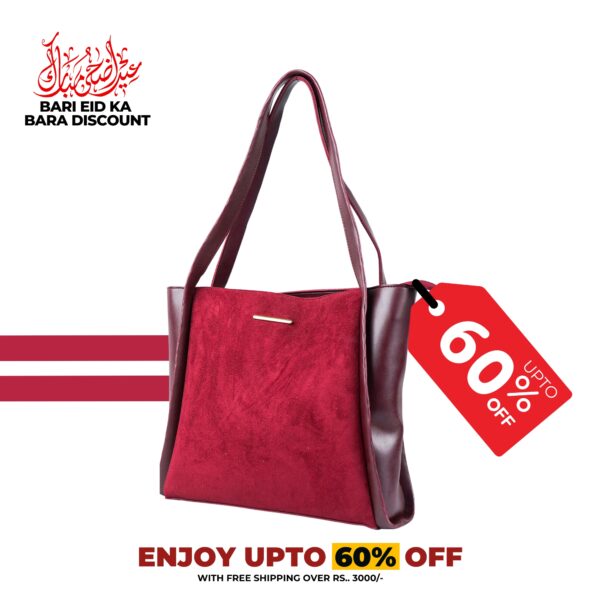 Maroon Suede Tote Bag