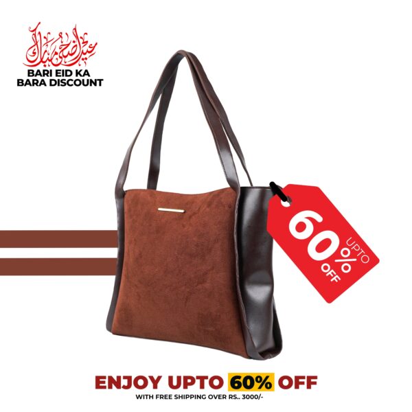 Dark Brown Suede Tote Bag